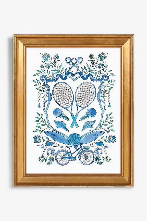 Heraldic Crest In Celebration of Tennis In the Summer Wall Art