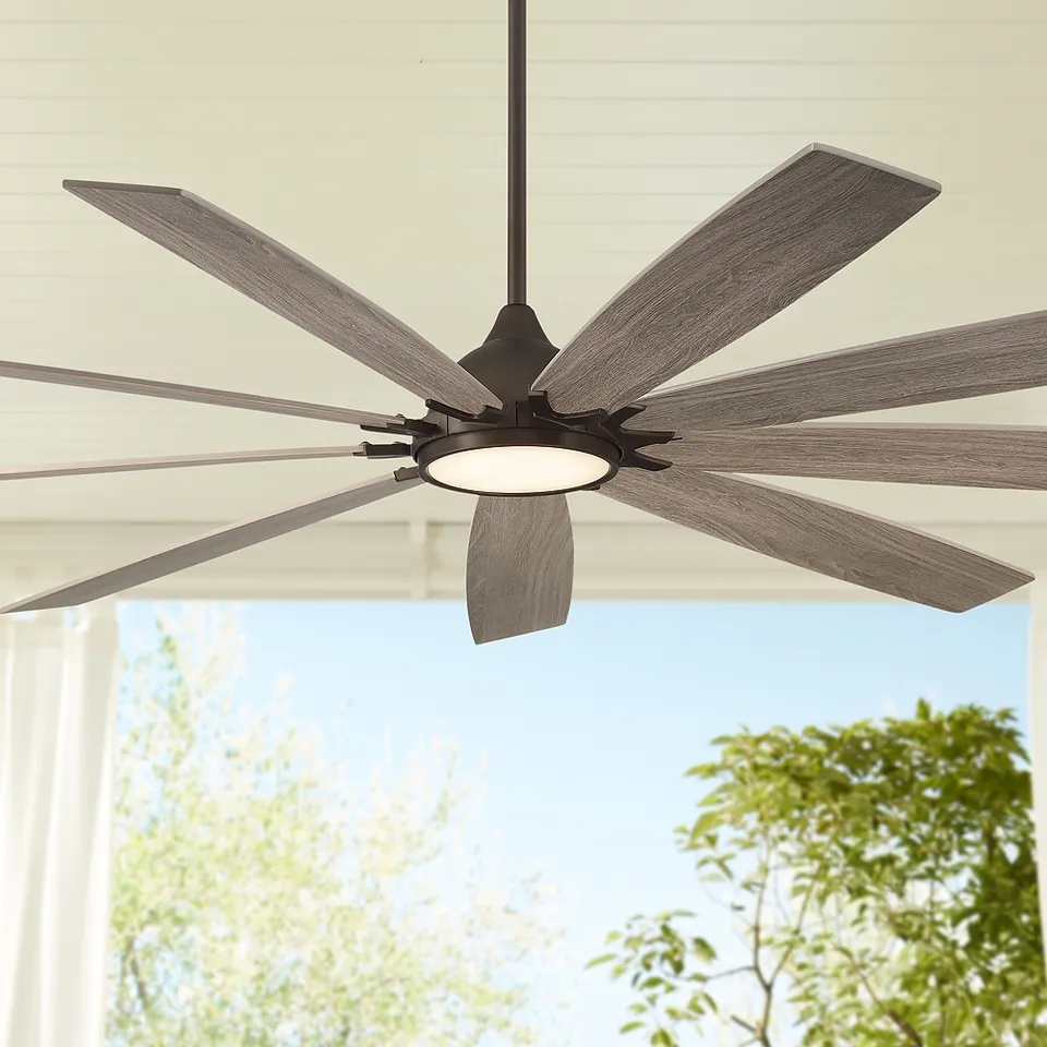72" Casa Vieja Tahoe Breeze Bronze LED Outdoor Ceiling Fan with Remote