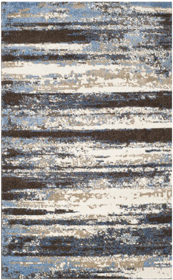 Arlo Home Woven Area Rug, RET2138-1165, Cream/Blue,  6' X 9'