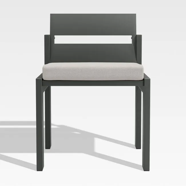 Walker Metal Outdoor Dining Chair with Cast Ash Brown Sunbrella ® Cushions
