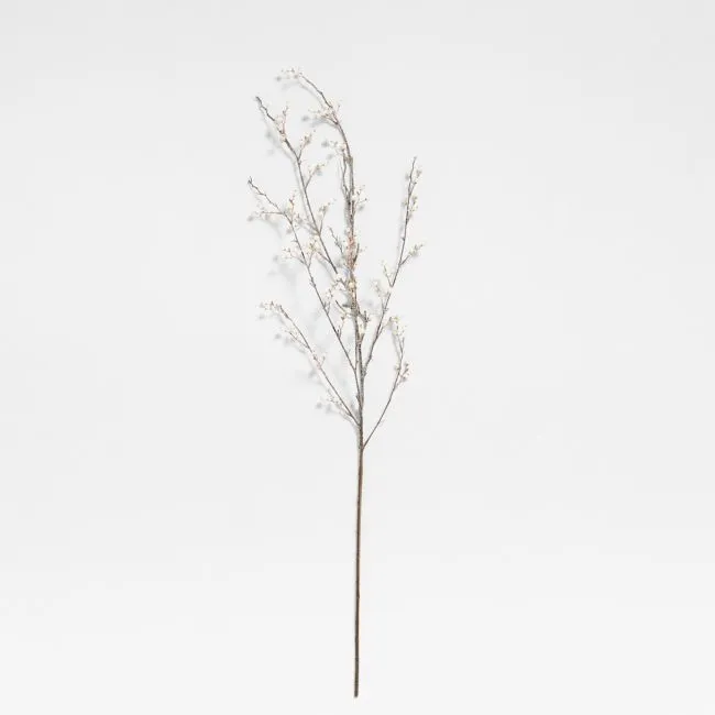 Faux Frosted White Berry Holiday Stem 45"