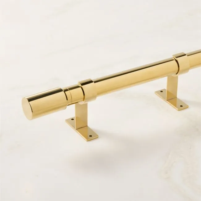 Porter 1.25" Adjustable Polished Brass Curtain Rod 48"-88"