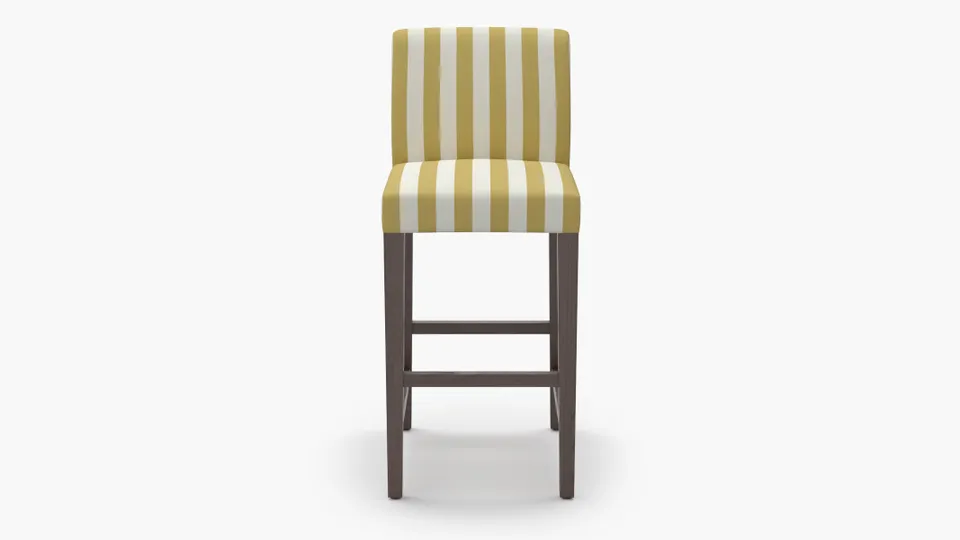Signature Dining Bar Stool, Citrine Cabana Stripe, Espresso Square Tapered Leg