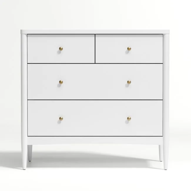 Hampshire 36" White Wood 4-Drawer Kids Dresser