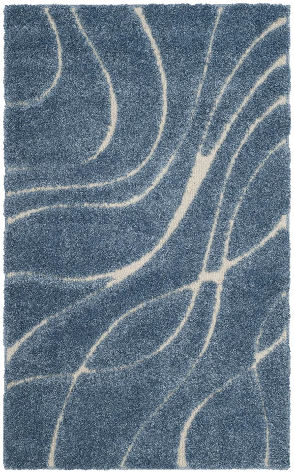 Arlo Home Woven Area Rug, SG471-6011, Light Blue/Cream,  3' 3" X 5' 3"