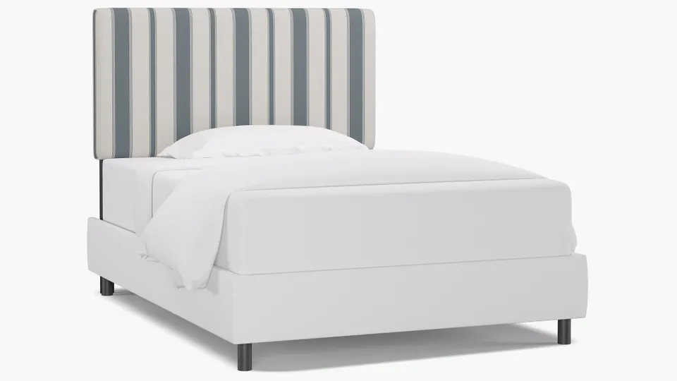 Square Back Headboard, French Blue Clarence Stripe, Full