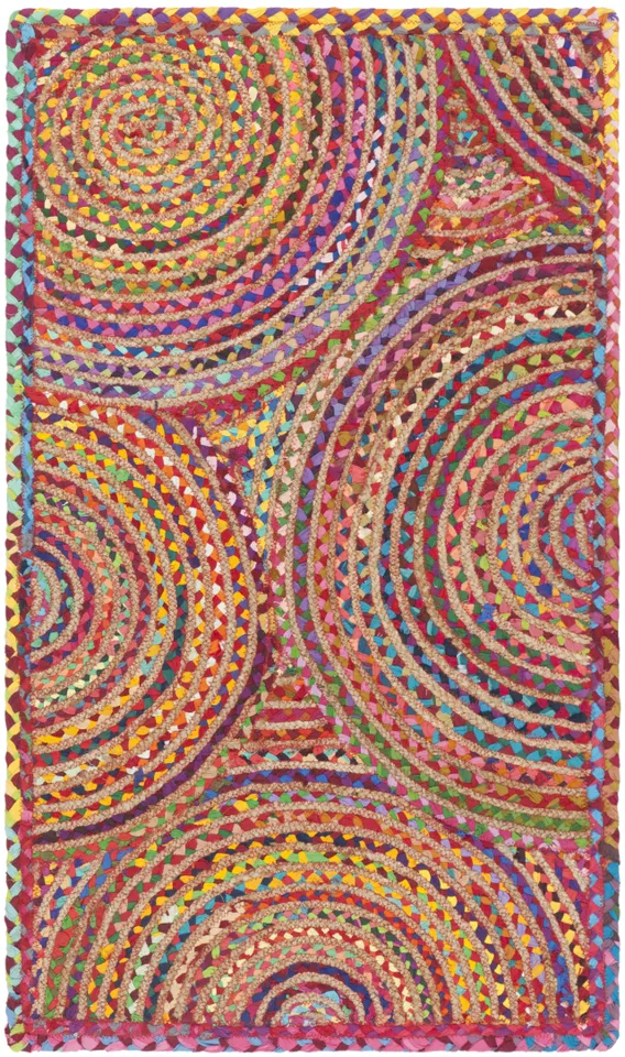 Arlo Home Hand Woven Area Rug, CAP203A, Red/Multi,  2' 3" X 4'