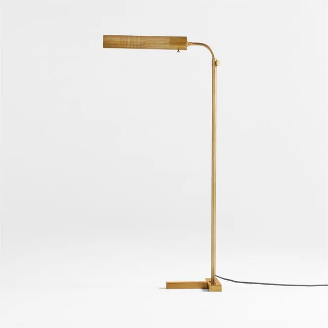 Fleming Antique Brass Floor Lamp 48"