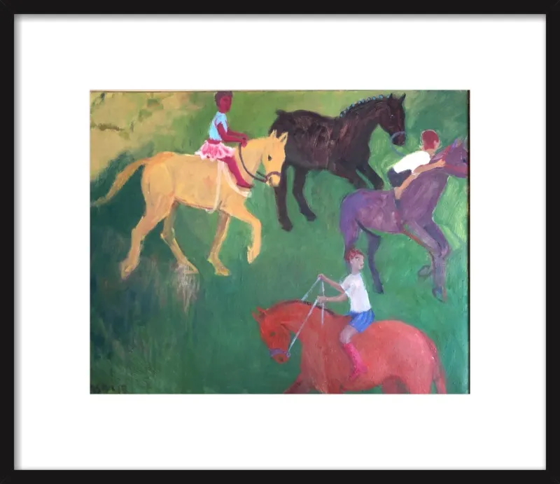 Four Horses, Three Riders by Megan Williamson for Artfully Walls