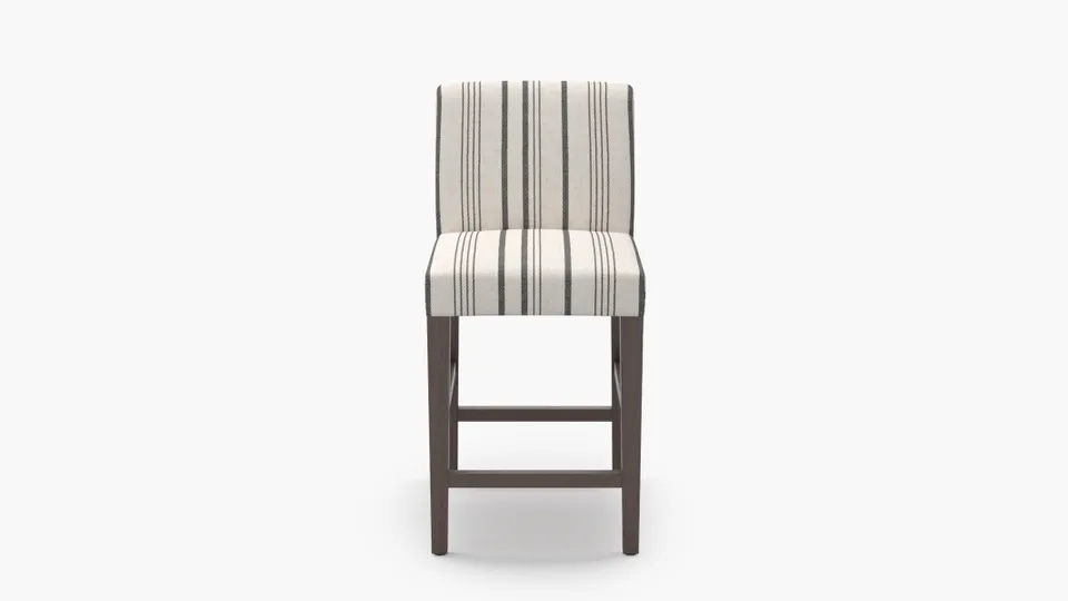Signature Dining Counter Stool, Black Market Stripe, Espresso Square Tapered Leg
