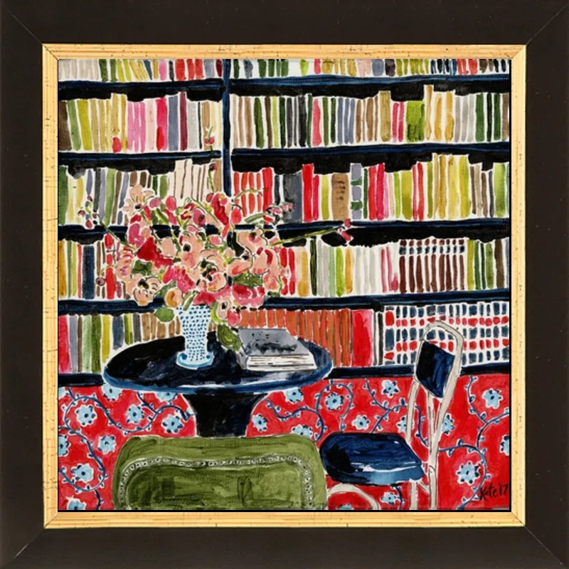 Books with Flowers by Kate Lewis for Artfully Walls