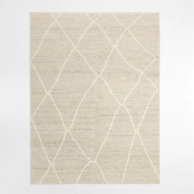 Stowe Wool Handwoven Taupe Moroccan-Style Area Rug 9'x12'
