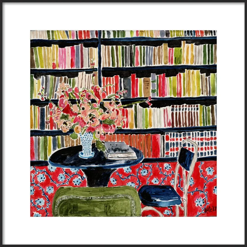 Books with Flowers by Kate Lewis for Artfully Walls