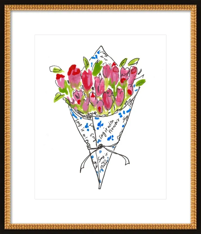Bodega Flowers in Blue and Pink by Larsen McDowell for Artfully Walls
