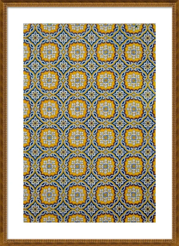 Yellow, Blue and Orange Tiles in Lisbon by Sivan Askayo for Artfully Walls