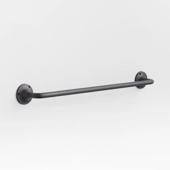 Classic Round Brushed Bronze Bath Towel Bar 24"