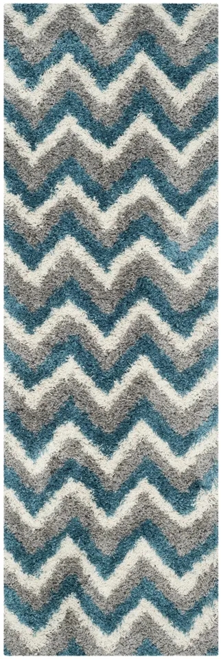Arlo Home Woven Area Rug, SGK568C, Ivory/Blue,  2' 3" X 5'