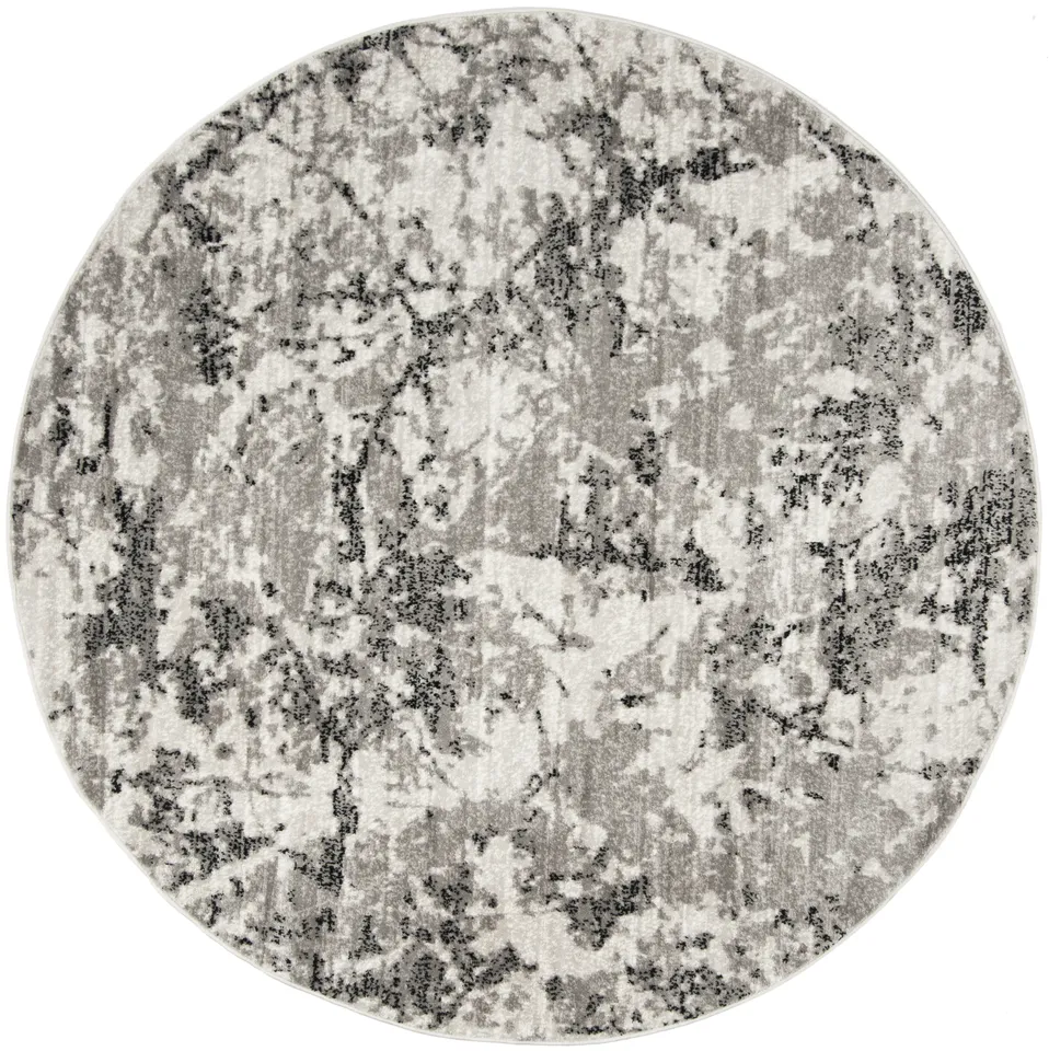 Arlo Home Woven Area Rug, SKY186K, Grey/Ivory,  6' 7" X 6' 7" Round