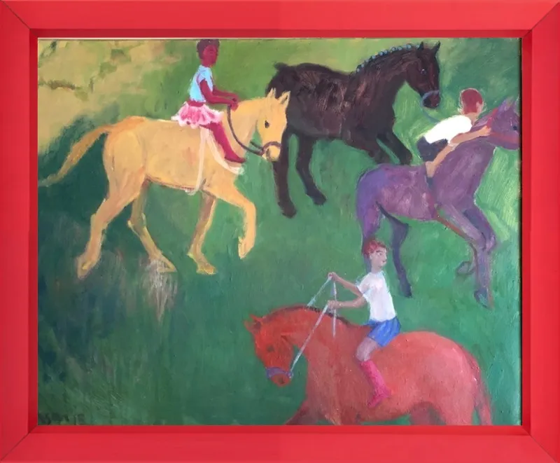 Four Horses, Three Riders by Megan Williamson for Artfully Walls