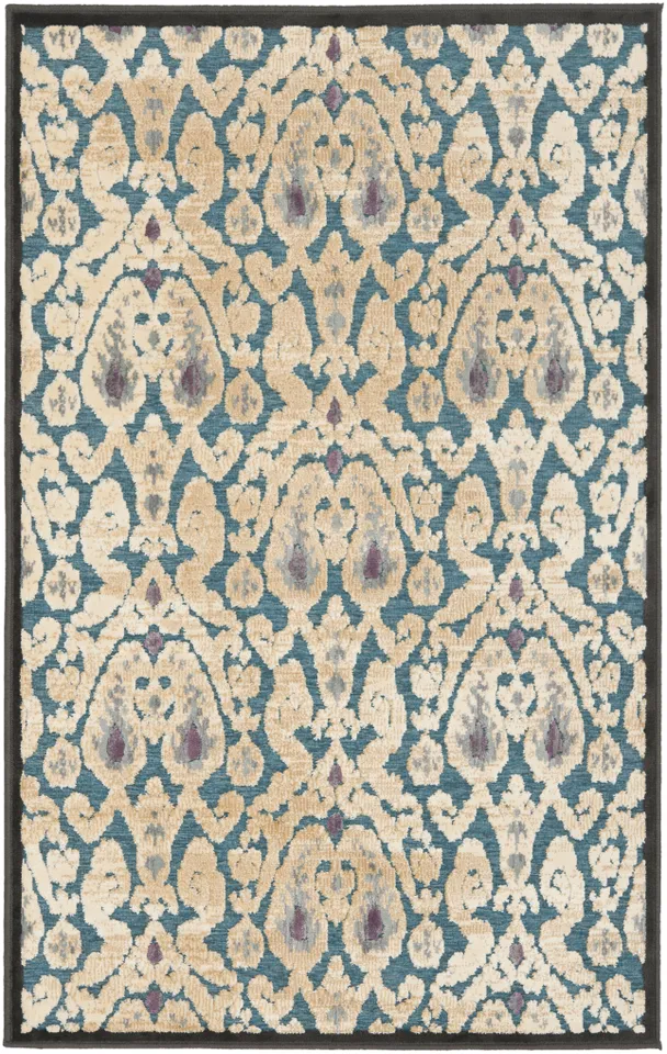 Arlo Home Woven Area Rug, PAR157-2370, Beige/Blue,  2' 7" X 4'