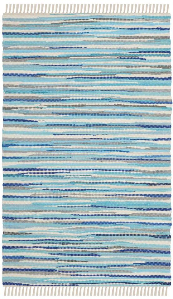 Arlo Home Hand Woven Area Rug, RAR129C, Turquoise/Multi,  2' 6" X 4'