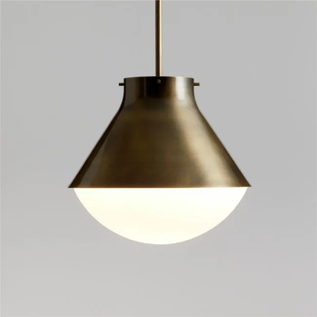 Rainier Brass Conical Pendant Light 13.7"