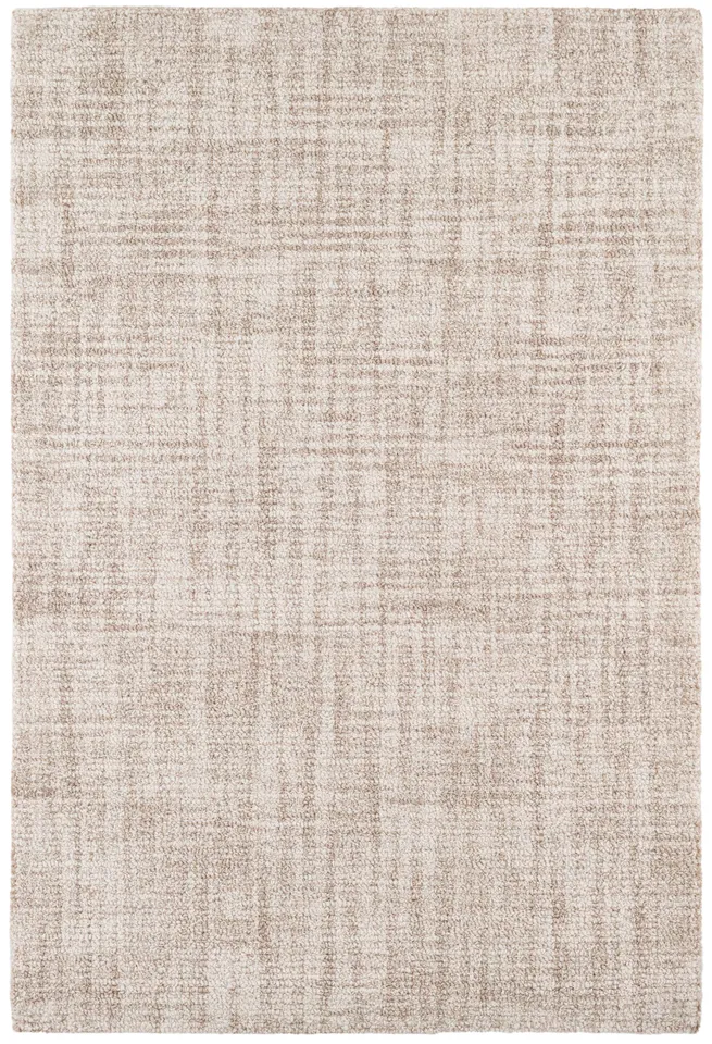 Crosshatch Ivory Hand Micro Hooked Wool Rug