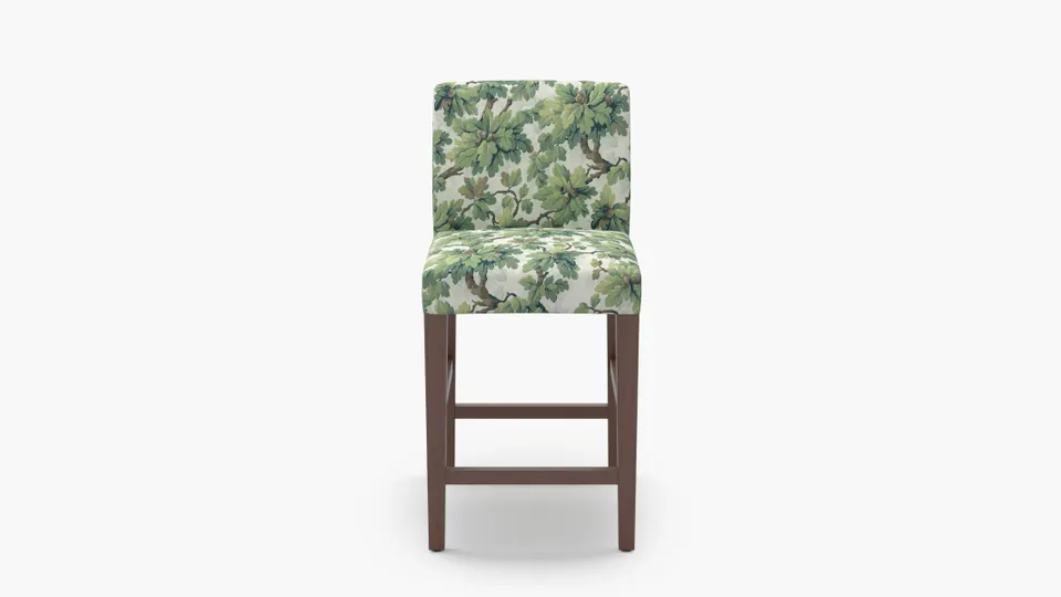 Signature Dining Counter Stool, Vert Woodland, Walnut Square Tapered Leg