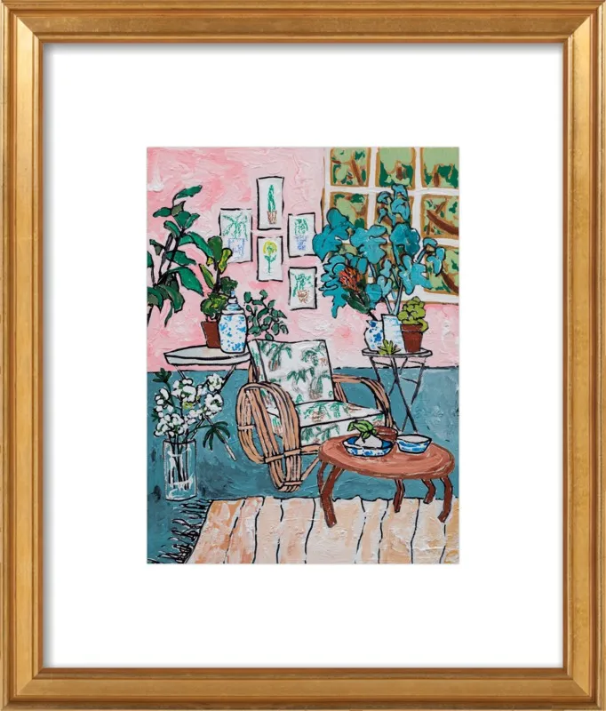 Cane Chair in Tropical Interior by Lara Lee Meintjes for Artfully Walls