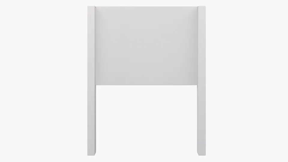 Modern Wingback Headboard, White Twill, Twin