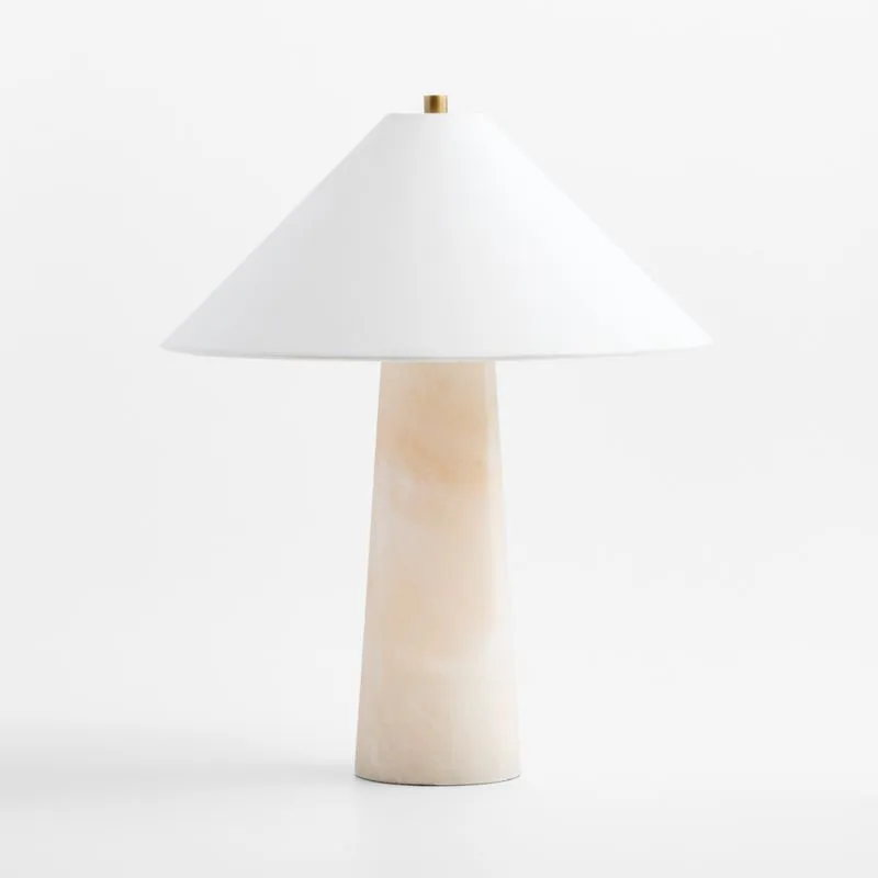 Petra Alabaster Table Lamp with Fabric Shade 24.5"