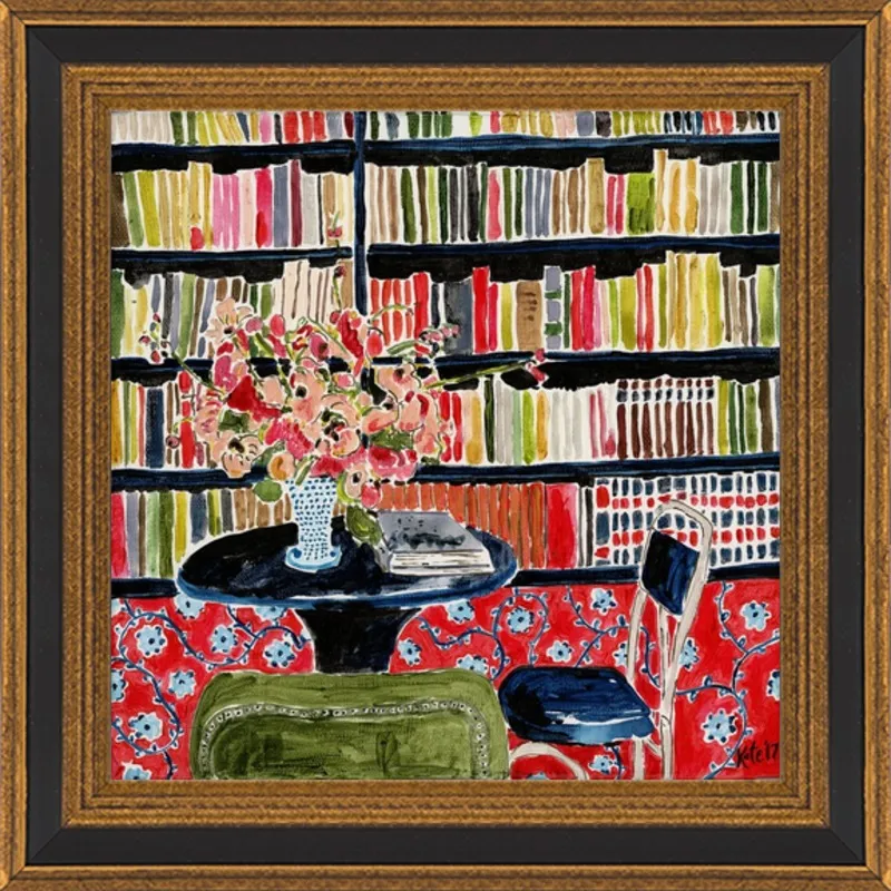 Books with Flowers by Kate Lewis for Artfully Walls