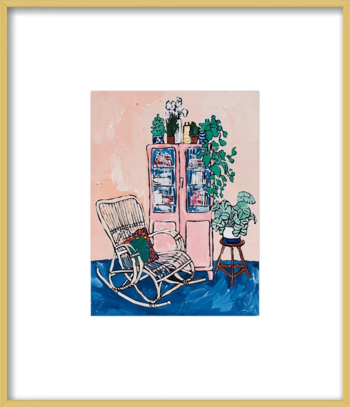 Rocking Chair In Pink Interior by Lara Lee Meintjes for Artfully Walls