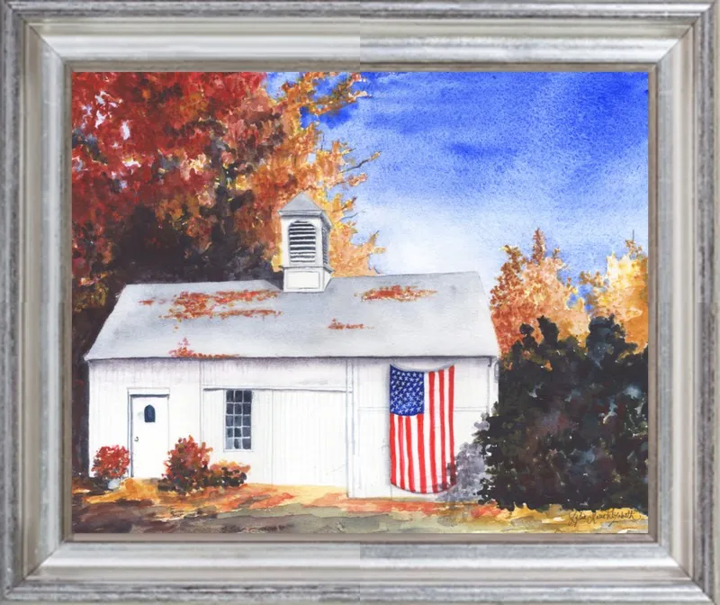 The Ross Barn in Fall by Lydia Marie Elizabeth for Artfully Walls