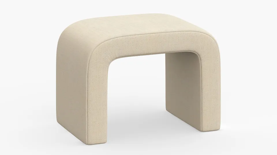 Waterfall Ottoman, Husk Everyday Linen