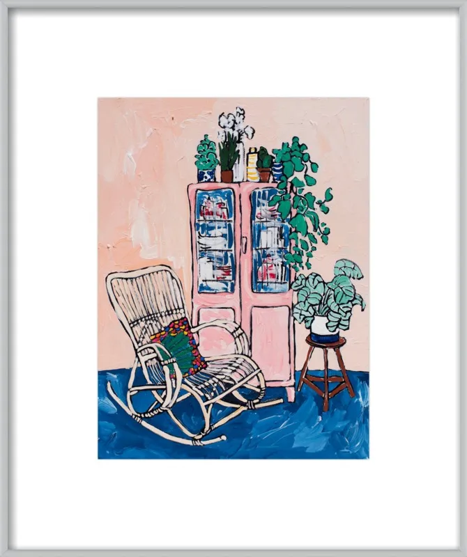 Rocking Chair In Pink Interior by Lara Lee Meintjes for Artfully Walls