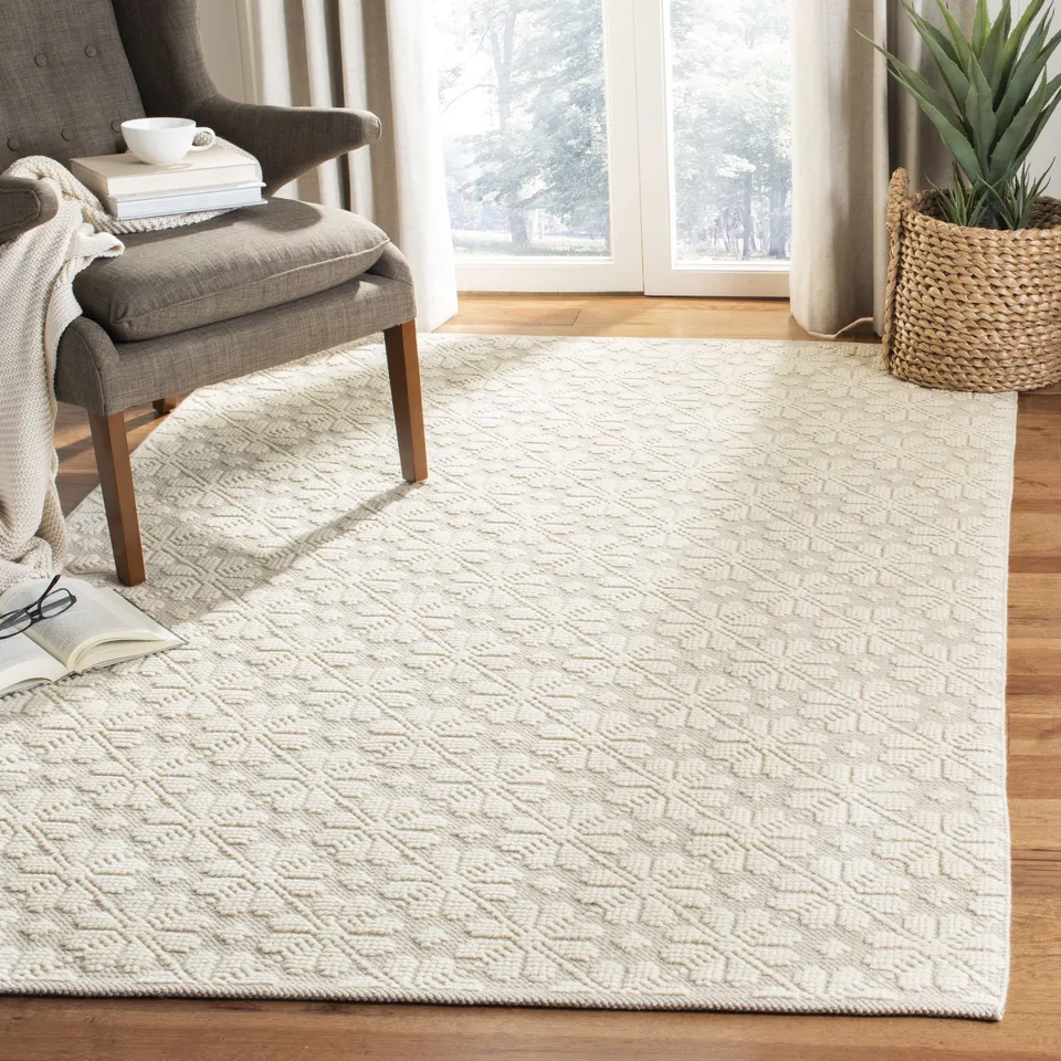 Arlo Home Hand Woven Area Rug, VRM303A, Ivory,  3' X 5'