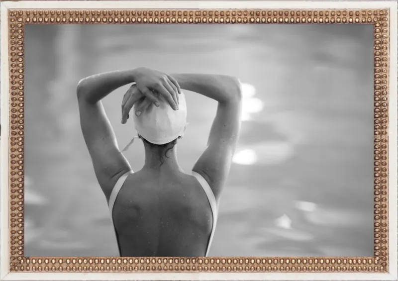Woman Swimmer in a White Cap by Lucy Snowe for Artfully Walls