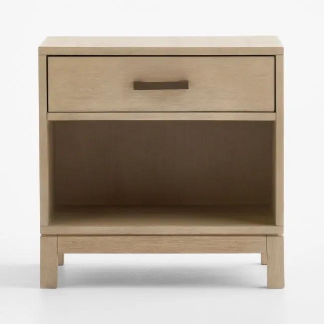 Set of 2 Parke 21" Weathered Natural Wood Kids Nightstand with Drawer