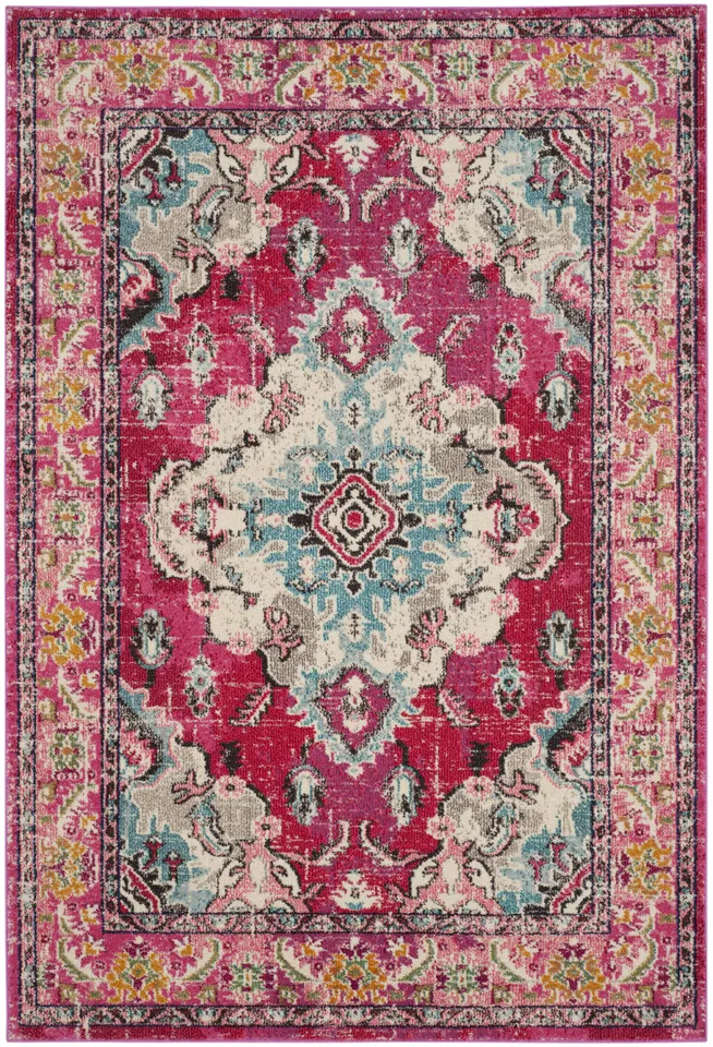 Arlo Home Woven Area Rug, MNC243D, Pink/Multi,  5' 1" X 7' 7"