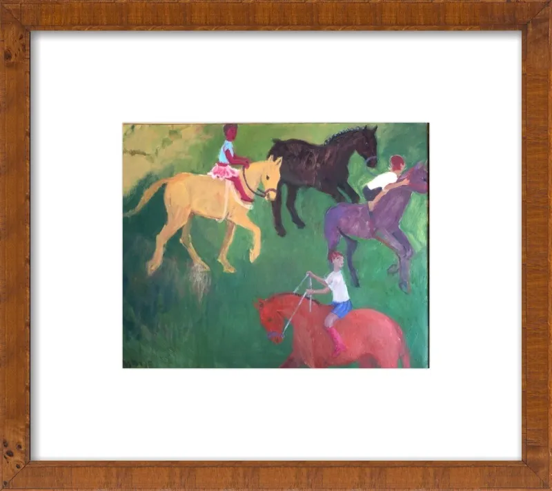 Four Horses, Three Riders by Megan Williamson for Artfully Walls