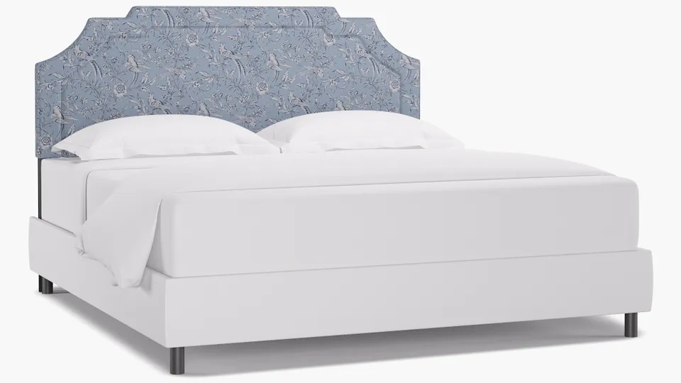 Art Deco Headboard, Blue Aviary, King
