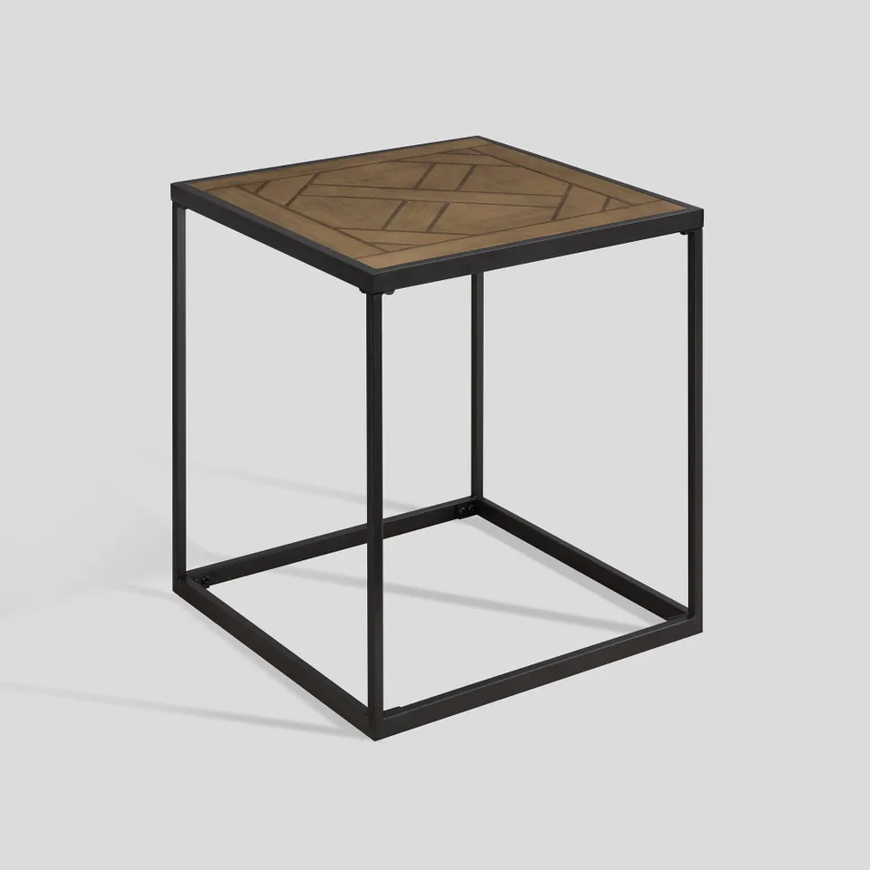 20" Square Side Table with Parquet Top - Parquet Veneer