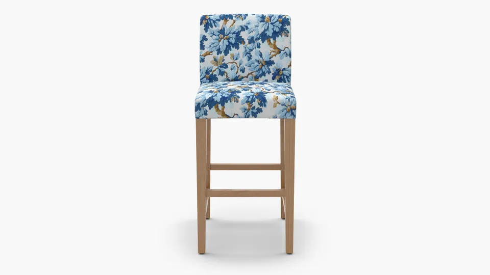 Signature Dining Bar Stool, Delft Woodland, Natural Square Tapered Leg