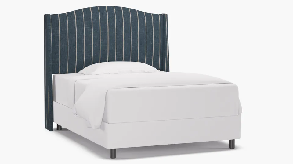 Classic Wingback Headboard, Indigo Fritz, Full