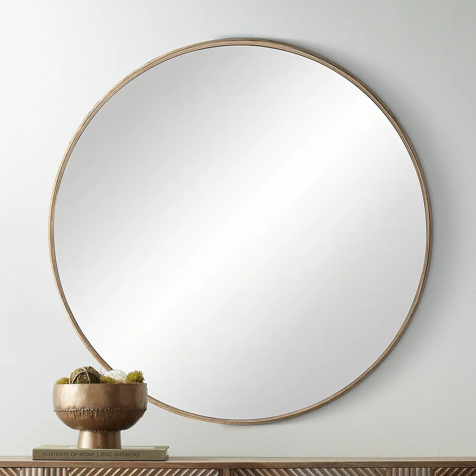 Uttermost Madden Matte Natural 33" Round Wall Mirror