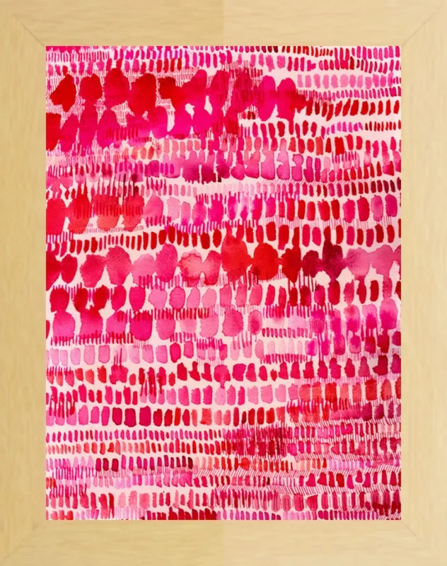 Pink and Red Watercolor Patterns Wall Art  by Paula Mills for Artfully Walls