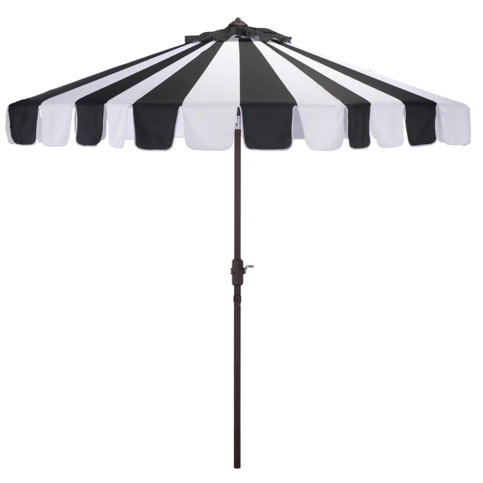 Mezze 9 Foot Crank Umbrella - Black Stripe
