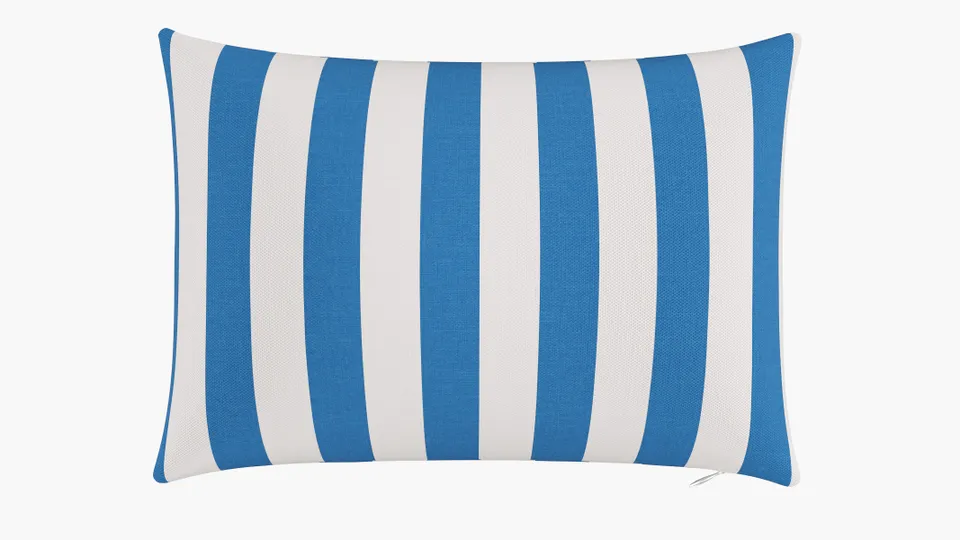 Throw Pillow 14" x 20", Cerulean Cabana Stripe, 14" x 20"