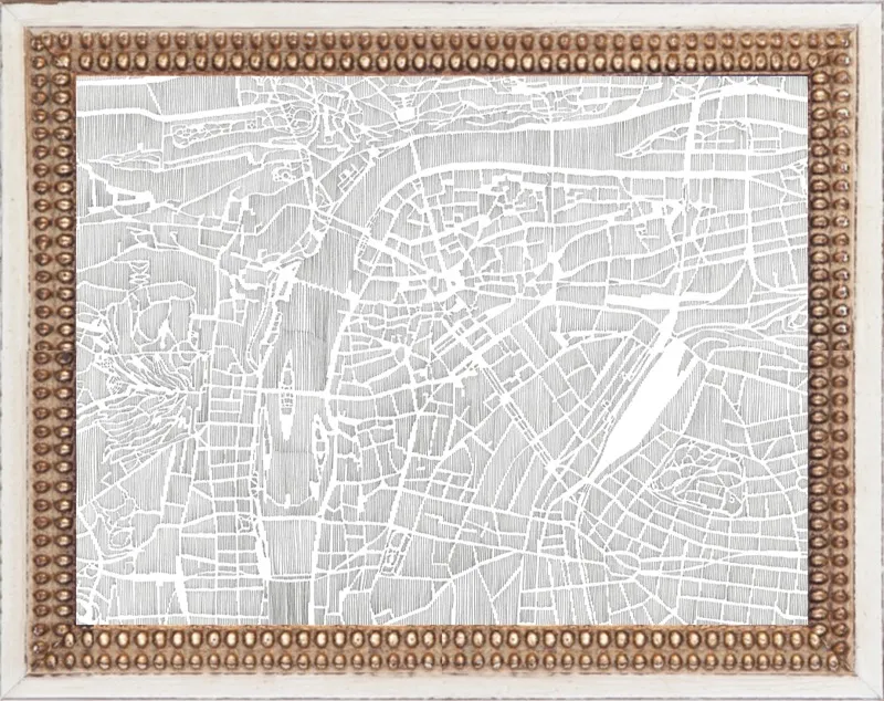 Prague Ink Map by Karen O'Leary for Artfully Walls